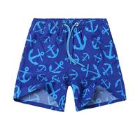 NATUST Boy's Swim Trunks Printed Beach Surf Shorts with Mesh Lining Blue 11-12 Years