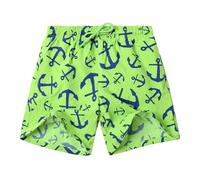 NATUST Boy's Swim Trunks Printed Beach Surf Shorts with Mesh Lining Green 11-12 Years