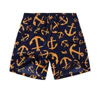 NATUST Boy's Swim Trunks Printed Beach Surf Shorts with Mesh Lining Navy 7-8 Years