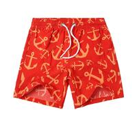 NATUST Boy's Swim Trunks Printed Beach Surf Shorts with Mesh Lining Orange 5-6 Years