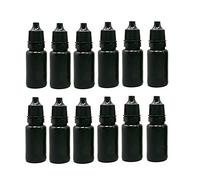 NATUWORLD 10ml/0.34oz Plastic Dropper Bottle Black Empty Refillable Squeezable Eye Dropper Bottles with Screw Caps and Removable Plugs for Cosmetic Essential Oil 12 Pack