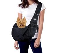 NATUYA Pet Sling Carrier for Small Dog Cat, Black Waterproof