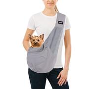 NATUYA Small Dog Sling Carrier - Lightweight & Cozy Breathable Mesh Pet Purse for Puppy Under 15 lbs - Zipper Pocket, Adjustable Strap for Hands-Free Travel Hiking Doggy Bag
