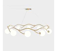 NATWEE G9 Led Modern Rings Pendant Light Frosted Magic Bean Chandelier Adjustable Round 10-Light Fixture for Living Room Dining Room Bedroom-Golden Waves 12-light100cm(39inch) It's so kind of you