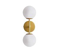 NATWEE Mid-Century Wall Sconce Golden Wall Lamp with Glass Globe Shade, Double Lights Modern Wall Light for Bathroom Bedroom Living Room It's so kind of you