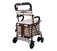 NATWEE Walker,Elderly Walker, Four Wheeled Rollator Walking Aidluminium Rollator Trolly Seat Shopping Basketdjustable Height Light and Safe Design Brake Lever It's so kind of you
