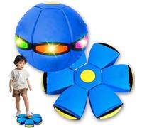 Natwo Magic Bouncing Ball, Children's Bouncing Ball, Magic Flying Saucer, Bouncy Balls, Family and Pet Interactive Toys, Dual Form Freely Switchable with 6 Lights for Indoor Outdoor Use (Blue)