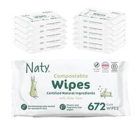 Naty Baby Wipes Aloe Vera, 98% Water & Hypoallergenic, 672 Count (12 Packs)
