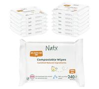 Eco by Naty Unscented Baby Wipes Travel Pack - 100% Compostable and Plant-Based Wipes, Good for Babies and Newborn Sensitive Skin (240 Count - 12 packs of 20)
