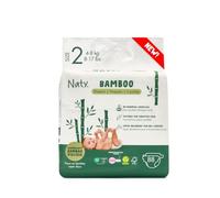 Naty Bamboo Viscose Baby Nappies - Silky Soft, Plant Based Nappy, Dermatologically Tested for Sensitive Skin & Super Absorbent (Size 2, 88 Count)