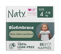 Naty BioEmbrace Baby Nappies | Sensitive Skin Safe Certified | Leak Protection up to 100% | Plant-Based Softness, Premium Comfort | Chlorine-Free |Size 4 (7-18kg), 88 Count