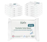 Eco by Naty Flushable Baby Wipes - Compostable and Plant-Based Wipes, Chemical-Free and Hypoallergenic Baby Wipes Safe for Baby Sensitive Skin (504 Count - 12 packs of 42)