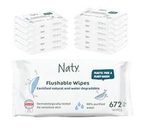 Eco by Naty Flushable Baby Wipes - Compostable and Plant-Based Wipes, Chemical-Free and Hypoallergenic Baby Wipes Safe for Baby Sensitive Skin (672 Count - 12 packs of 56)