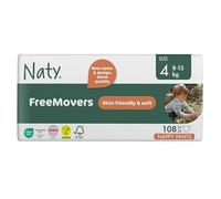 Naty FreeMovers Nappy Pants | Sensitive Skin Certified Potty Training Pants | Soft, Fragrance Free | Absorbent & Leak-Proof | Unisex Baby & Toddler | Size 4 (8-15 kg), 108 Count