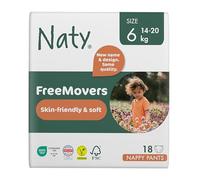 Naty FreeMovers Nappy Pants | Sensitive Skin Certified Potty Training Pants | Soft, Fragrance Free | Absorbent & Leak-Proof | Unisex Baby & Toddler | Size 6 (14-20 kg), 18 Count