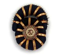 NATYAM Raadigi with Bun for Bharatanatyam Dancers - Half Moon & Full Round Shape | Ideal for Classical Dance, Kuchipudi, Temple Performances, Weddings & Cultural Events | Traditional Hair Accessoryory