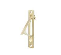 naubea 1 Pack Pocket Door Edge Pull, Brushed Gold, 4" Flush Mount, Stainless Steel, Modern, Ambidextrous, 3.375" Spacing, 3.875" x 0.75" Rectangular, Easy to Install, Keyless, Brass Finish