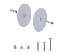 NAUBEA 1 Set Door Handle/Door Knob Hole Cover Plate, Deadbolt Cover Plate Primed Gray, 2 5/8" Diameter Round Door Hole Filler Plate, 1" and 1.5" Screws, Repair Locks and Doors Hole for Home Security
