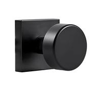naubea 2 Pack Black Dummy Door Knob Interior, Matte Black Interior Door Knobs for Closet, Heavy Duty Modern Square Dummy Door Handle