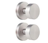 naubea 2 Pack Brushed Nickel Dummy Door Knob Single-Sided Satin Nickel Dummy Door Handles Interior for Closet and Hallway, Non-Turning Door Knob Interior Push/Pull Door Handles