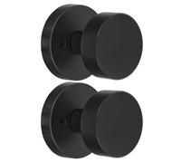 naubea 2 Pack Matte Black Dummy Door Knob Interior, Black Door Knobs for Bifold and Closet Doors, Heavy Duty Round Modern Door Handle