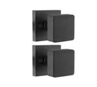 Naubea 2 Pack Matte Black Dummy Door Knob, Interior Door Knobs for Closet, Square Modern Handle, Heavy Duty Design