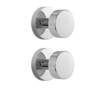 naubea 2 Pack Polished Chrome Dummy Door Knobs Interior, Modern Round Dummy Door Handles for Closets and Hallway