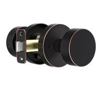 naubea Antique Bronze Passage Door Knobs Interior, Vintage Round Door Handles for Closet and Hallway Doors, Non-Locking Passage Door knob in Oil Rubbed Bronze Finish