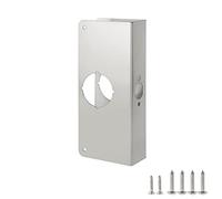 NAUBEA Door Reinforcement Plate, Stainless Steel, Fits 1-3/4" Doors, 2-3/8" Backset, Lock and Door Reinforcer Security, Door Knob/Lock/Latch/Deadbolt Cover Plate, Reinforce and Repair Wood/Metal Doors
