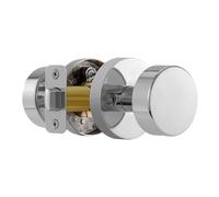 naubea Passage Door Knobs Interior, Polished Chrome Door Knob for Closet, Modern Round Passage Door Handles for Hallway