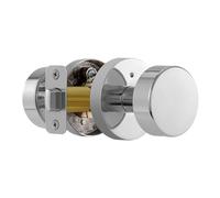 naubea Polished Chrome Door Knobs Interior, Polished Chrome Privacy Door Knob with Lock, Heavy Duty Round Modern Door Handle for Bedroom Bathroom