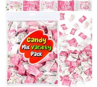 Naucoos 150 Pink Candy for Baby Shower Individually Wrapped Mints Hard Candy Toffee Texture It's a Girl Pink Footprints Welcome Baby Gender Reveal Parties, Recovery Goodie Bags