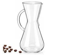 Naucoos Glass Pour Over Coffee Maker, Hourglass Coffee Carafe 3 Cup 15 oz | Ergonomic Handle, Classic Design, Borosilicate Glass, Elegant Pour Over Brewing, for Home Coffee Bar, Kitchen & Office