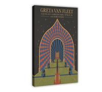 NAUEHG Greta Van Fleet Concert Poster Canvas Poster Wall Art Decor Print Picture Paintings for Living Room Bedroom Decoration 24x36inch(60x90cm)