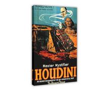 NAUEHG Harry Houdini Vintage Magician Poster Canvas Poster Wall Art Decor Print Picture Paintings for Living Room Bedroom Decoration 24x36inch(60x90cm)