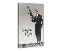 NAUEHG Quantum of Solace James Bond 007 Movie Cover Dormitory Bedroom Wall Art Deco Poster Canvas Poster Bedroom Decor Landscape Office Room Decor Gift 24x36inch(60x90cm)