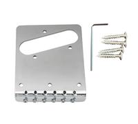 Naugan 1 Set 6 Saddle Guitar Bridge Adjustable 6-Saddle Electric Guitar Bridge for TL Guitar Black