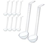 Naugan 10 Pieces 7.8Inch 1Oz Clear Small Ladle Mini Ladle for Sauce Long Handle Plastic Punch Bowl Ladle Serving Spoons Easy to Use