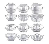 Naugan 12 Pcs 6 Shapes Bath-Bomb Making Mould For Crafts DIY For Handmade Soaps Candle Cake Baking