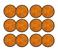 Naugan 12Pcs 2 inch Round Orange Reflector Universal for Motorcycle ATV Dirt Bike