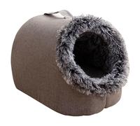 Naugan Pet Scratchproof Kennels House Bed Enclosed Plush Pet Kitten Nest Warm Soft Pet Cave Kennel Deep Sleep Sofa Easy to Use A