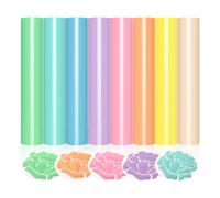 Naugan Puff Vinyl Heat Transfer-8 Colors 3D Puff HTV Heat Transfer Vinyl 30X25Inch Pastel Colored Puffy Iron-on Vinyl T-Shirt Easy Install