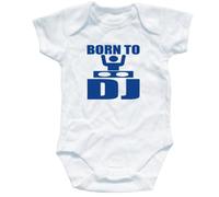 Naughtees Born to DJ babygrow onesie white 0-3 months