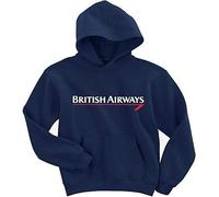 Naughtees British Airways hoodie. The classic airline logo from years gone by on a warm poly cotton hoodie.