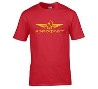 Naughtees Clothing Aeroflot Russian Airline T-Shirt. Classic Retro Logo Straight of the Cold war.