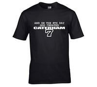 Naughtees Clothing - and on The 8th Day God Created Caterham 7 Large Black Standard fit T-Shirt