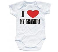 Naughtees clothing - I Love My Grandpa White Short Sleeve Babygrow
