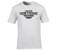 Naughtees Clothing - USCSS Nostromo Crew Medium White Standard fit T-Shirt