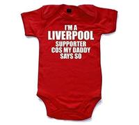 Naughtees I'm a Liverpool Supporter cos My Daddy says so Babygrow Onesie red 12-18 Months