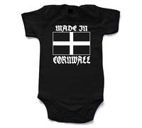 Naughtees Made in Cornwall printed short sleeved babygrow babysuit in 2 colours and 4 sizes. There's nothing better than a Cornish baby!